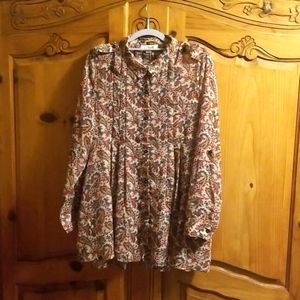 Simply Noelle pleated tunic blouse size L/XL (12-14)